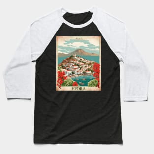 Hydra Greece Tourism Vintage Travel Poster Baseball T-Shirt